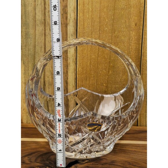 Vintage Polonia Lead Crystal Basket Vase Made In Poland - Picture 3 of 9